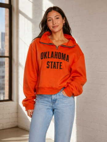 Oklahoma State Orange Quarter Zip Sweatshirt