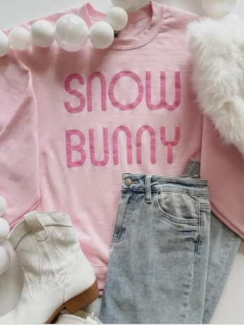 Snow Bunny Pink Long Sleeved Tshirt
