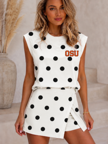 OSU Polka Dot Two Piece Skort Set