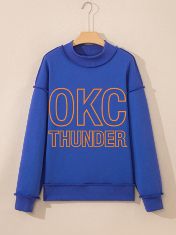 Oklahoma City Thunder Mock Neck Crewneck Sweatshirt