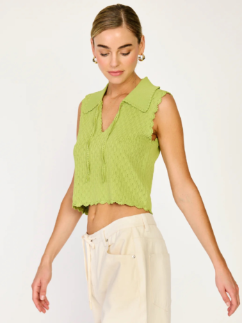 Collared Knit Crop Sweater