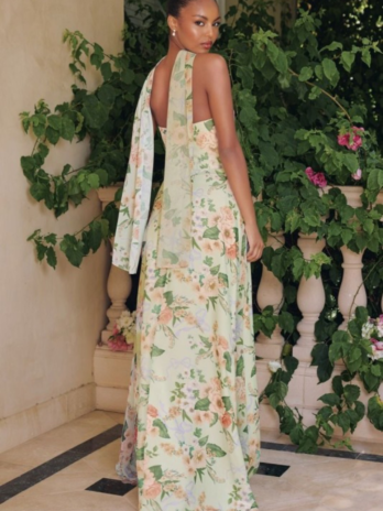 Floral Chiffon Sash Dress