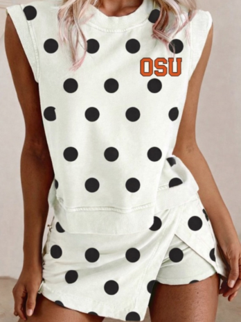 OSU Polka Dot Two Piece Skort Set