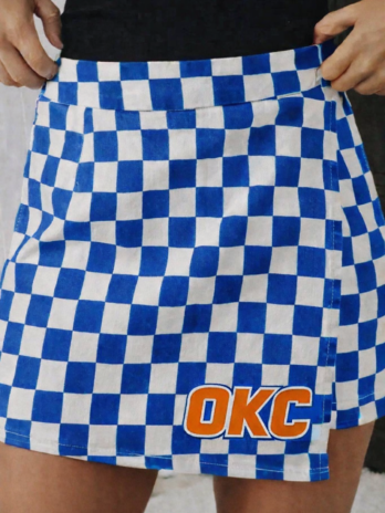 OKC Blue Checkered Skort