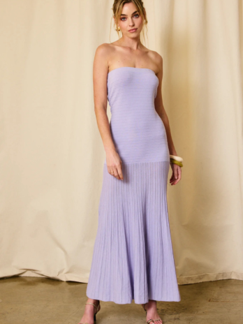 Lilac Ribbed Tube Dress
