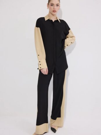 Contrast Color Two Piece Set