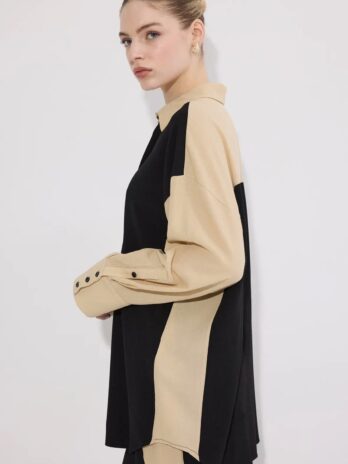 Contrast Color Two Piece Set