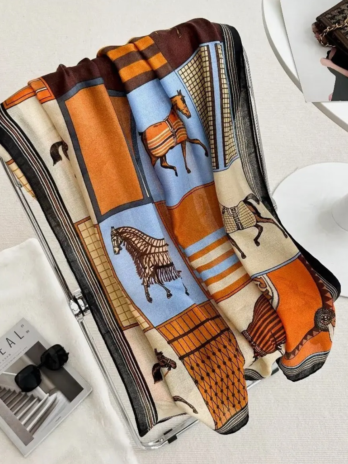 Equestrian Blue / Orange Scarf – Showhorse Collection