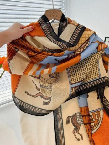 Equestrian Blue / Orange Scarf – Showhorse Collection