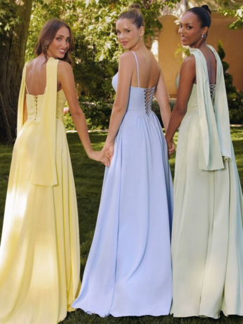 Yellow Formal Sash Scarf Maxi Dress