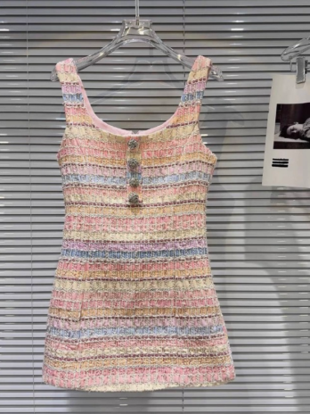 Tweed Striped Mini Dress