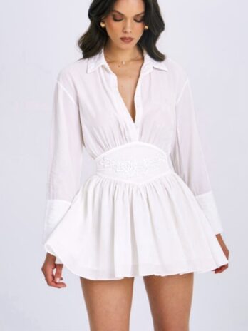 JAMILA WHITE SHIRT MINI DRESS
