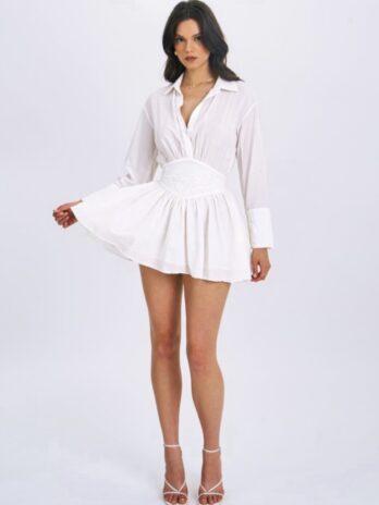 JAMILA WHITE SHIRT MINI DRESS