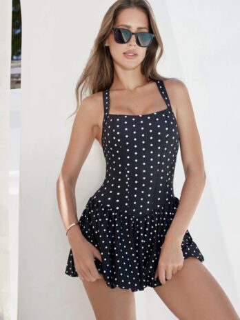 Madrid Black Polka Dot Bubble Dress